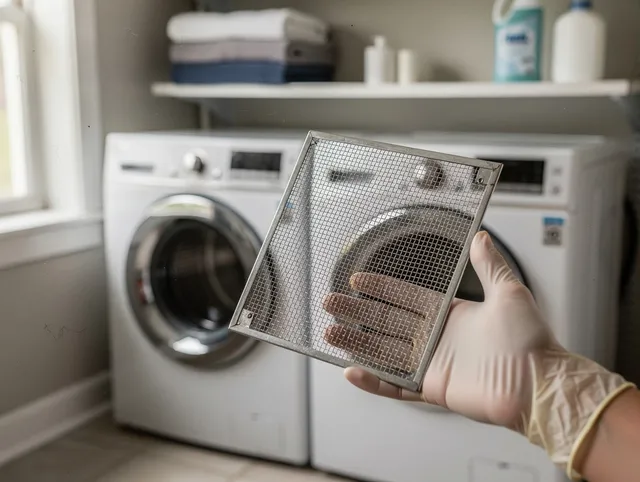 Ashland Dryer Vent Cleaning specialist performing detailed lint trap cleaning service in Ashland