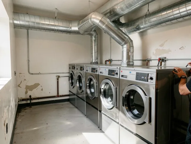 Ashland Dryer Vent Cleaning team performing large-scale commercial dryer vent cleaning in Ashland